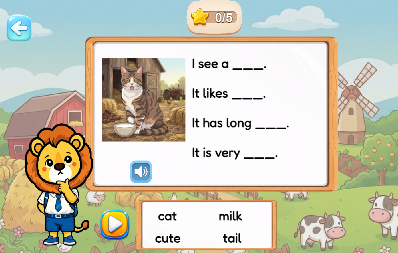 English sentence learning activity